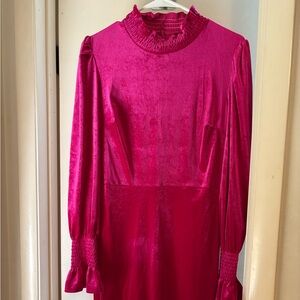 Vibrant Pink Long Sleeve Dress